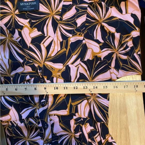 MINKPINK Women's Ziba Playsuit Romper Size Small Long Sleeve Funky Retro Print - Picture 11 of 13